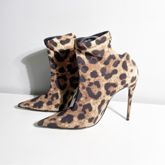 New Dolce & Gabbana X Kim Leopard Printed Ankle Boots size 37 - Picture 5 of 12